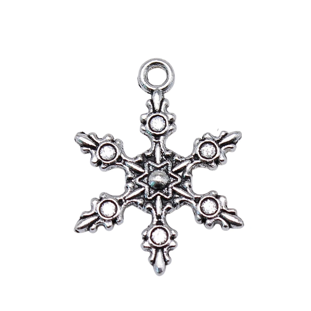 

10pcs/lot 17x23mm Snowflake Charms For Jewelry Making Antique Silver Color 0.67x0.91inch