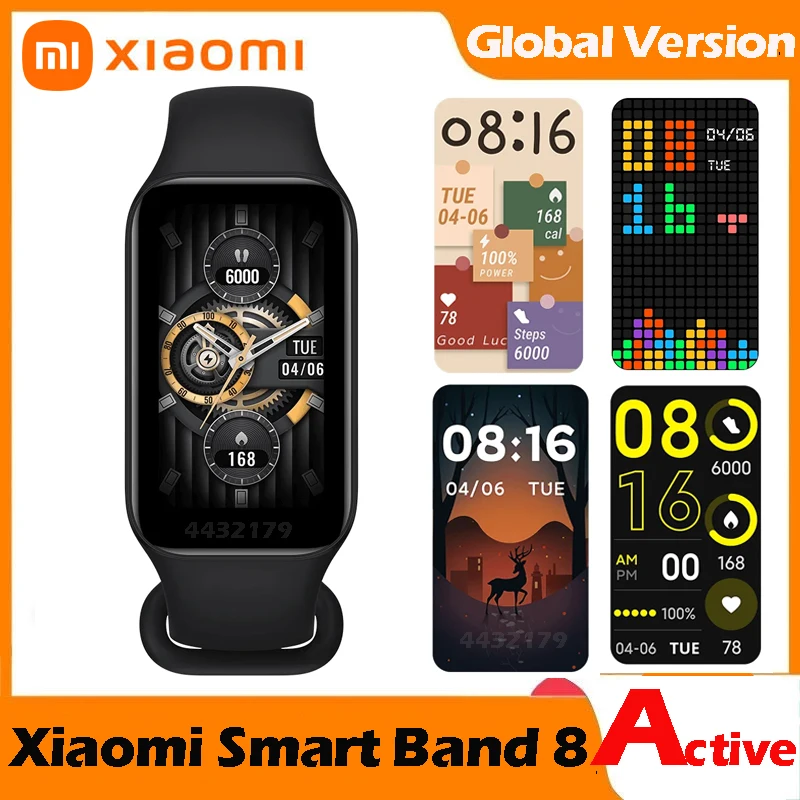 

Xiaomi Smart Band 8 Active Global Version 1.47" LCD Display 50+ Sports Modes 5ATM Waterproof Blood Oxygen Heart Rate Monitoring