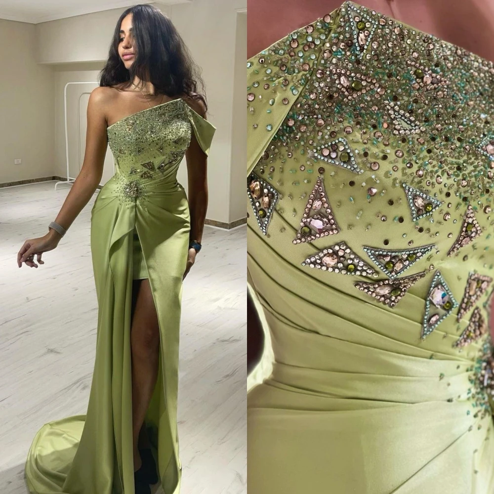 Exquisite One-shoulder Sheath Prom Dresses Vertically Hugging Paillette / Sequins Rhinestone Satin Evening جديد في فساتي
Exquisite One-shoulder Sheath Prom Dresses Vertically Hugging Paillette / Sequins Rhinestone Satin Evening جديد في فساتي