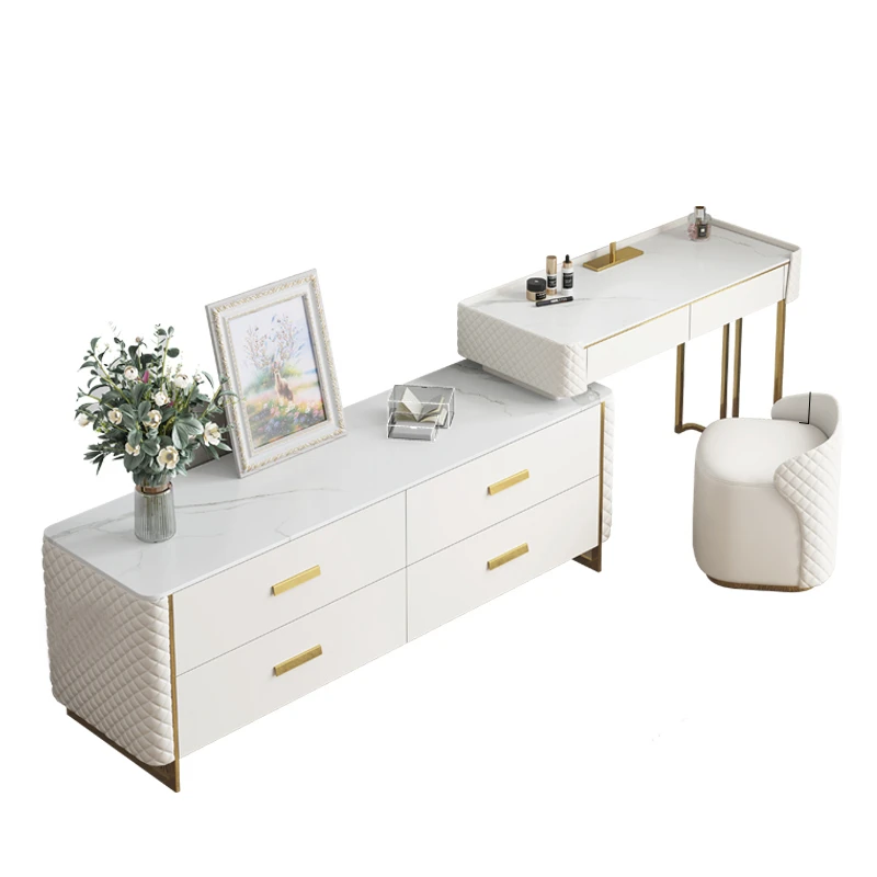 Light luxury rock slab bedroom dressing table TV cabinet combination master bedroom marble dressing table with storage cabinet
Light luxury rock slab bedroom dressing table TV cabinet combination master bedroom marble dressing table with storage cabinet
