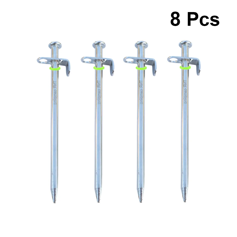 

8pcs Heavy Duty Tent Stakes Peg Aluminum Alloy Canopy Nail Pegs for Outdoor Camping Hiking Trip Backpacking with 4pcs