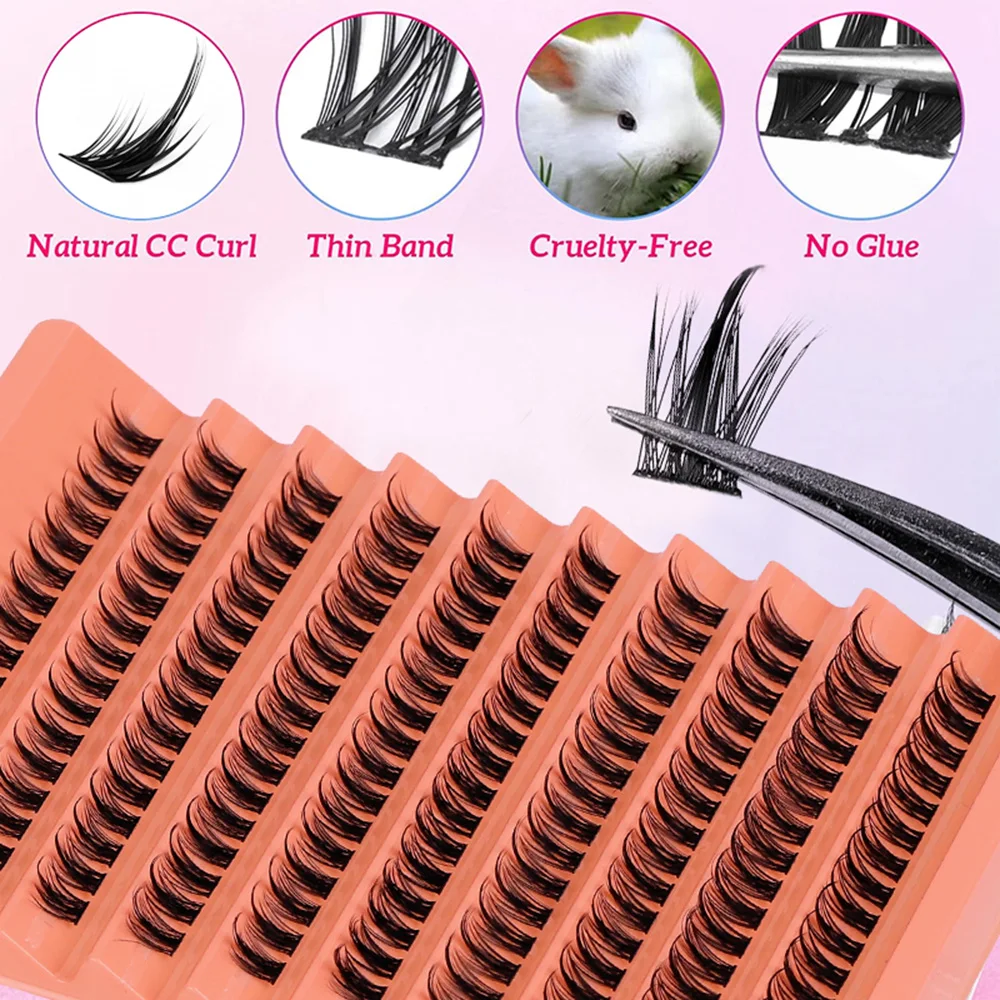 

Mix Size D Curl Volume Individual Lashes Makeup 120 Clusters Tip Lash Wispy Strands Lash Grafting Natural Fluffy False Eyelashes