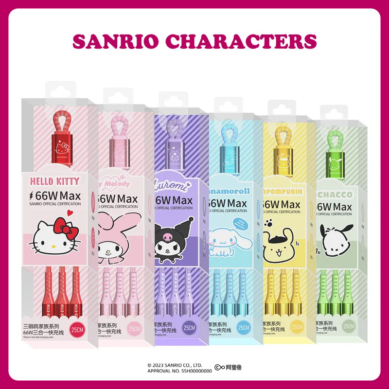 Sanrio Hello Kitty Kuromi Data Line My Melody Cable Charger New Cute Anime One for Three Fast Charging for Iphone Android Tpyec
Sanrio Hello Kitty Kuromi Data Line My Melody Cable Charger New Cute Anime One for Three Fast Charging for Iphone Android Tpyec