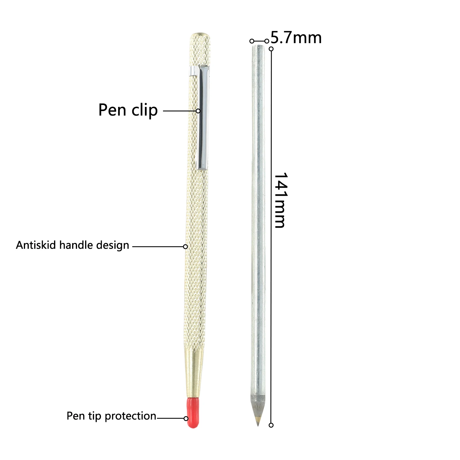 Scriber Glass Tile Cutter For Marking Glass Tiles Metal Tile Cutting Pen Wear-resistant 2PCS Engraving Pen Gold And Silver
Scriber Glass Tile Cutter For Marking Glass Tiles Metal Tile Cutting Pen Wear-resistant 2PCS Engraving Pen Gold And Silver