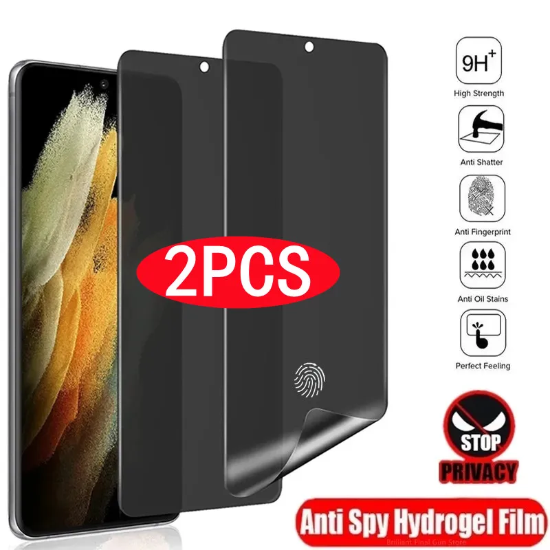 

2Pcs Anti Spy Hydrogel Film for Samsung Galaxy S21 S20 S22 S23 Ultra Note 20 10 9 8 S10 S9 S8 Plus S10E Privacy Screen Protector
