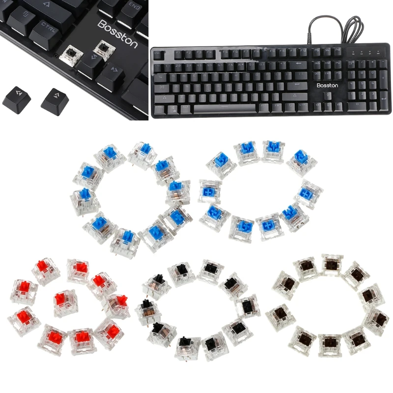 

F3KE NC Gateron MX 3-контактный коричневый, синий, прозрачные переключатели, механическая клавиатура для Gateron Cherry
