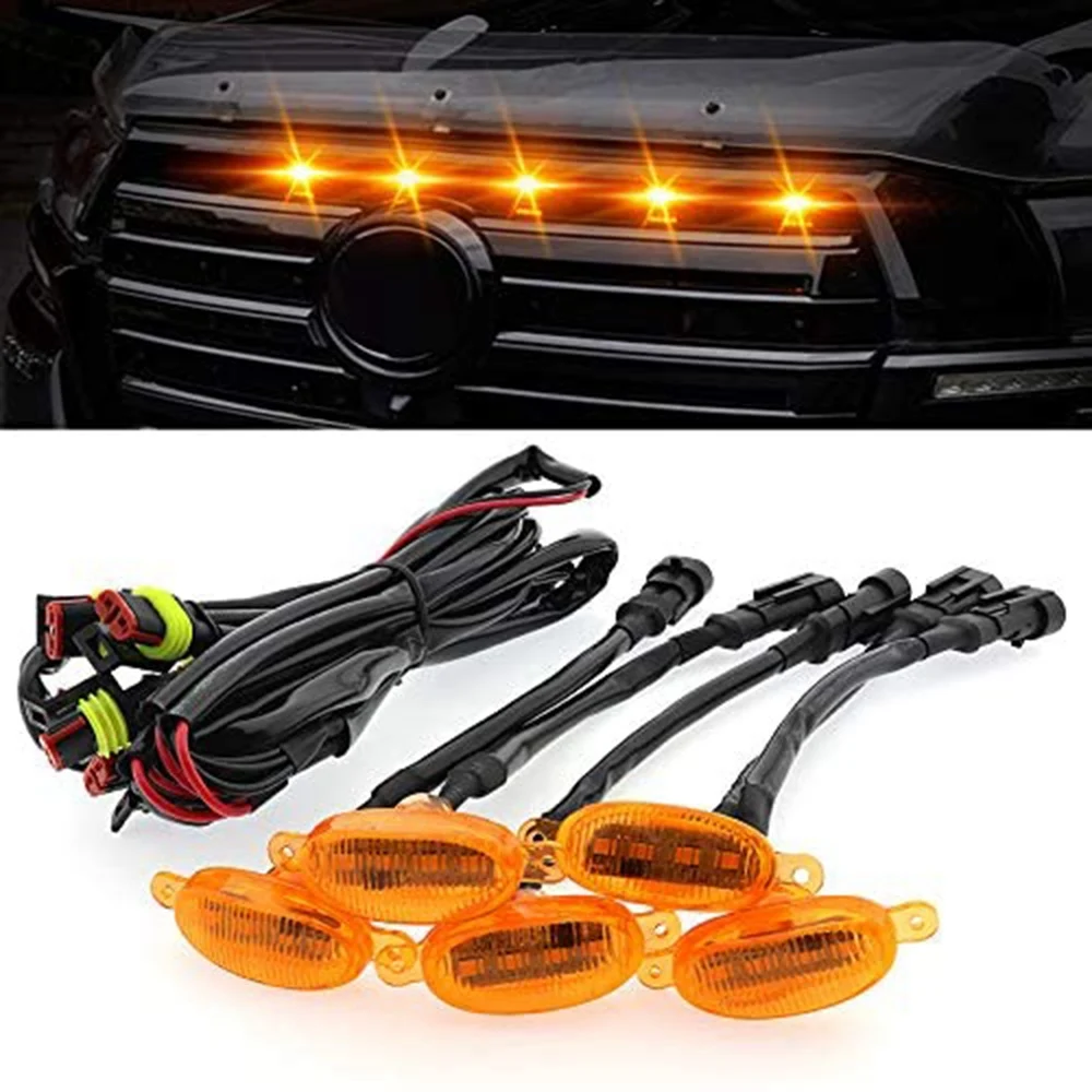 5PCS Car Front Bumper LED Grille Light Front Grille DRL Daytime Running Light for SUV Ford F-150 Raptor 2014-2020
5PCS Car Front Bumper LED Grille Light Front Grille DRL Daytime Running Light for SUV Ford F-150 Raptor 2014-2020