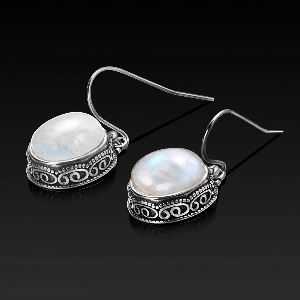 Oval Natural Moonstone Drop Earrings for Women Vintage 925 Sterling Silver Ear Jewelry Party Engagement Wedding Gift Jewelry 
Oval Natural Moonstone Drop Earrings for Women Vintage 925 Sterling Silver Ear Jewelry Party Engagement Wedding Gift Jewelry