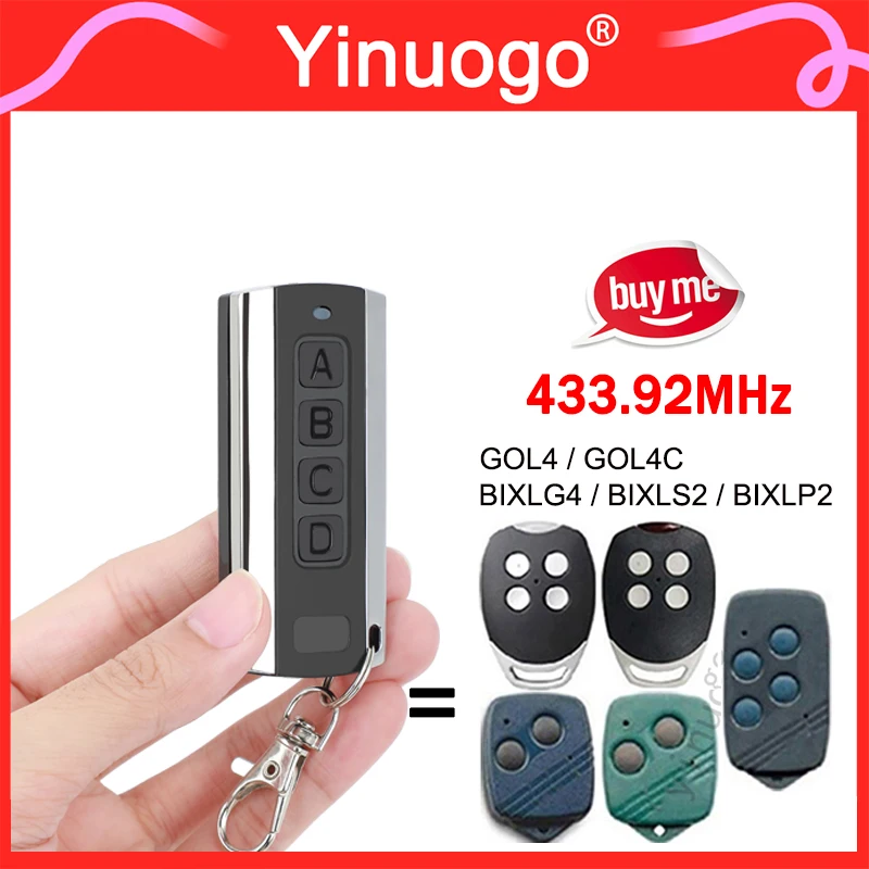 For DITEC BIXLG4 BIXLS2 BIXLP2 GOL4 GOL4C 433.92MHz Rolling Code and Fixed Code Garage Door / Gate Remote Control Transmitter
For DITEC BIXLG4 BIXLS2 BIXLP2 GOL4 GOL4C 433.92MHz Rolling Code and Fixed Code Garage Door / Gate Remote Control Transmitter