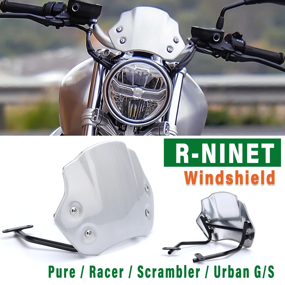 

RNINET For BMW New Windshield Aluminum Wind Deflector Windscreen Protection R NINE T R nineT Racer R9T Pure Scrambler Urban G/S