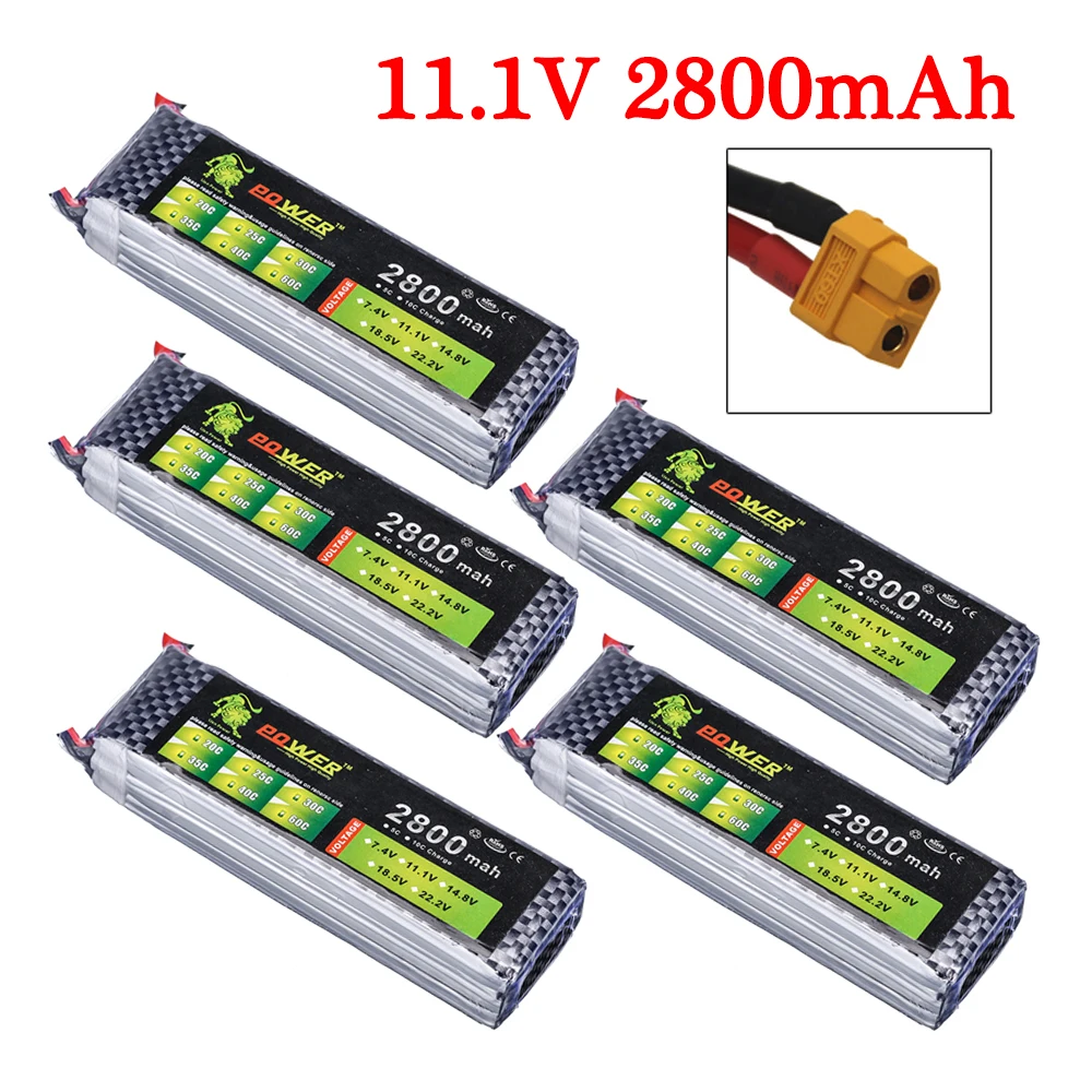 

(XT60 plug) 3S Battery 11.1V 2800mAh 35C Lipo Power Battery For Helicopter Quadcopter Truck Tank Racing car Battery spare parts