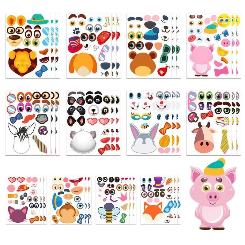 

Make Your Own Stickers Party Favors Cute Stickers Anti Fade Mix And Match Reusable Portable PVC Safe Kids Products Animal
