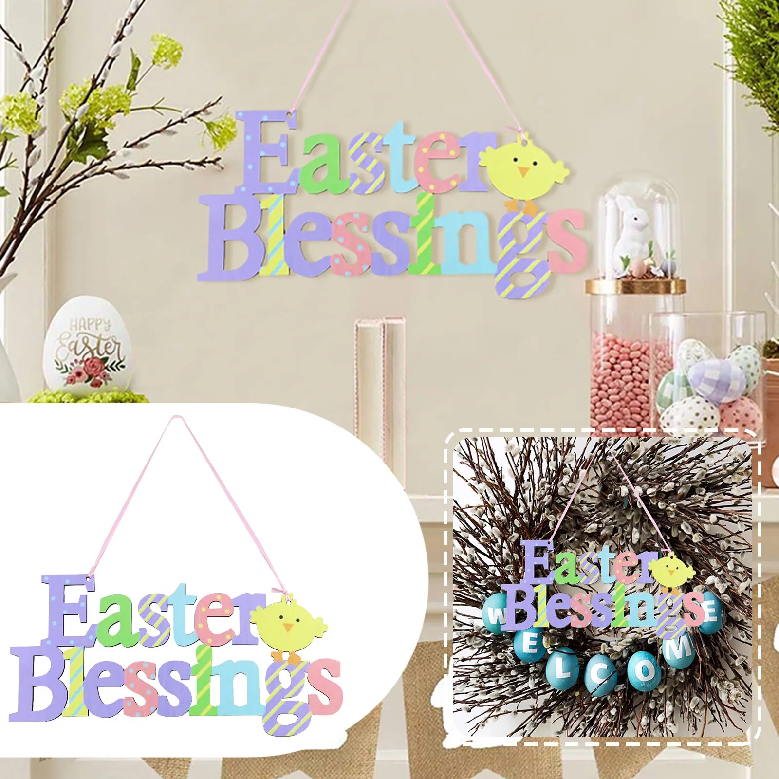 Easter Blessings Wooden Creative Letter DIY Hanging Ornament Pendant Home Decoration For Party Supplies 2024 Wall Window Hangs
Easter Blessings Wooden Creative Letter DIY Hanging Ornament Pendant Home Decoration For Party Supplies 2024 Wall Window Hangs