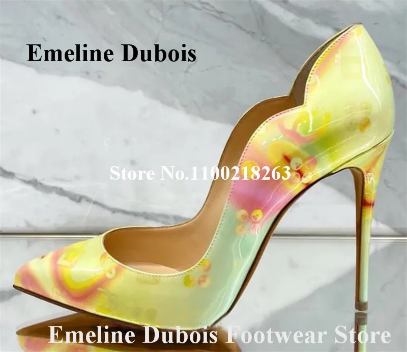 Yellow Printed Pumps Emeline Dubois Pointed Toe Flowers Printed Patent Leather Stiletto Heel Dress Shoes 8cm 10cm 12cm Heels
Yellow Printed Pumps Emeline Dubois Pointed Toe Flowers Printed Patent Leather Stiletto Heel Dress Shoes 8cm 10cm 12cm Heels