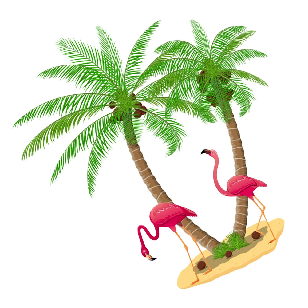 

Coconut Tree Wall Sticker Bedroom Wallpaper Murals Peel and Living Decor for Flamingo Stickers Pvc Cool Office