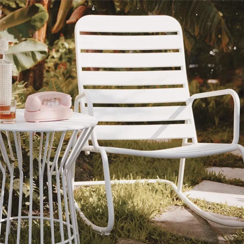 

Novogratz Poolside Collection Roberta Outdoor Rocking Chair White Patio Furniture Garden Chair
