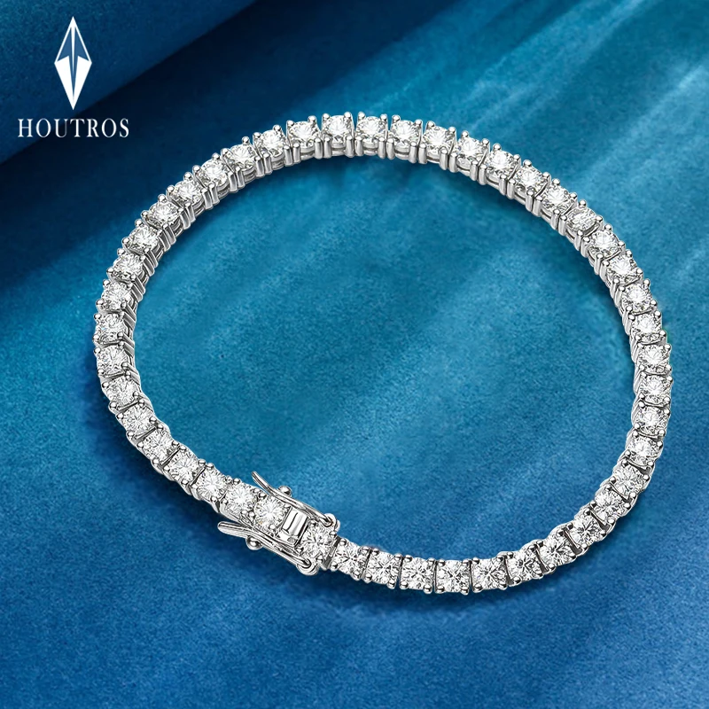 Houtros 4mm 5mm Moissanite Tennis Bracelets For Men Women 925 Sterling Silver Plated 18k Gold Full Diamond Bracelet with GRA
Houtros 4mm 5mm Moissanite Tennis Bracelets For Men Women 925 Sterling Silver Plated 18k Gold Full Diamond Bracelet with GRA