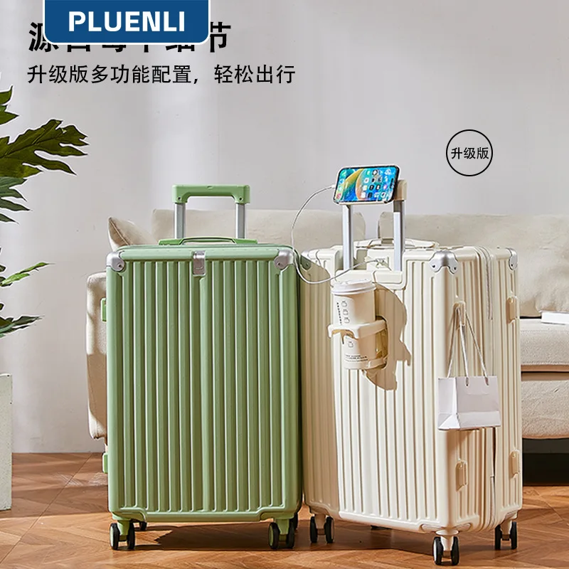 

PLUENLI Luggage Multi-Functional Suitcases Universal Wheel Trolley Case Good-looking Boarding Bag Suitcase with Combination Lock