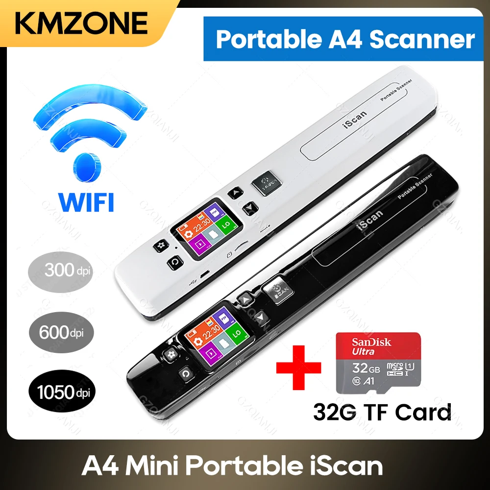 A4 Mini iScan Portable Document & Images Photo Scanner WiFi 1050 DPI JPG/PDF Handheld High-Speed Scanner For School Business Use
A4 Mini iScan Portable Document & Images Photo Scanner WiFi 1050 DPI JPG/PDF Handheld High-Speed Scanner For School Business Use