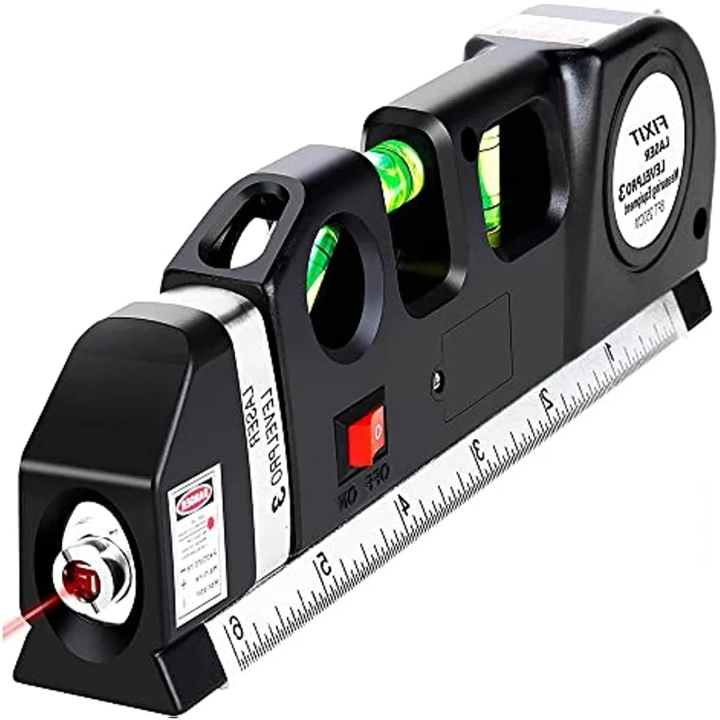 Multi-tool Laser Level 4 in 1 Multipurpose Cross Line Laser Tape Ruler Adjusted Standard and Metric Rulers for hanging pictures
Multi-tool Laser Level 4 in 1 Multipurpose Cross Line Laser Tape Ruler Adjusted Standard and Metric Rulers for hanging pictures