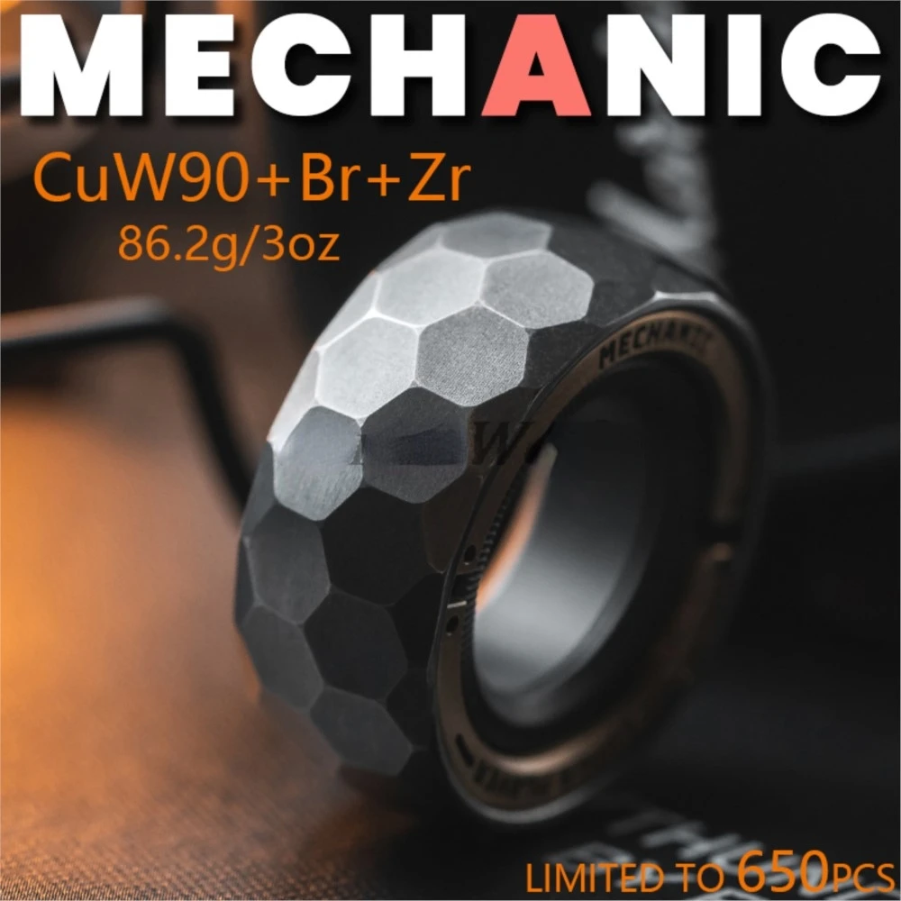 

LAUTIE EDC CuW90 Mechanic A Ring Spinner LIMITED TO 650PCS Spy Wars Series Slider Fidget Heavy Fidget Toys Anel Da Ansiedade