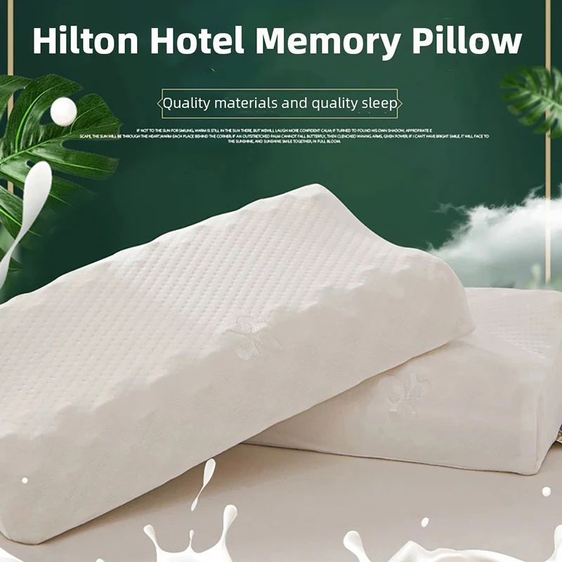 

55x35/40x60cm Latex Memory Massage Pillows Slow Rebound White Orthopedic Head Cervical Spine Relax Protector Sleeping Accessory