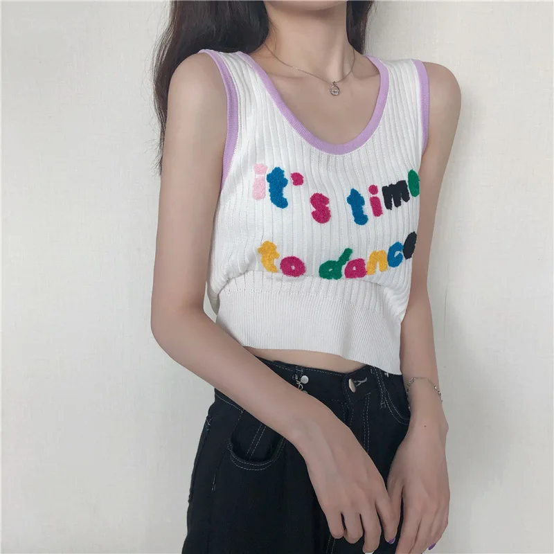 Cottagecore Tank Tops Summer Women Sweet Embroidery Short Knitted Sleeveless Tops 2021 INS Korean Fashion Same Tees All Match
Cottagecore Tank Tops Summer Women Sweet Embroidery Short Knitted Sleeveless Tops 2021 INS Korean Fashion Same Tees All Match