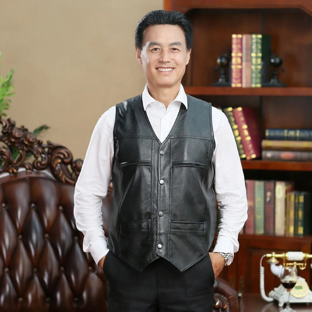 Mens Winter Plush Thick Warm Faux Leather Vest Waistcoat Motorcycle Vest Coat Velvet Sleeveless Jacket Middle-aged Men's Vest
Mens Winter Plush Thick Warm Faux Leather Vest Waistcoat Motorcycle Vest Coat Velvet Sleeveless Jacket Middle-aged Men's Vest