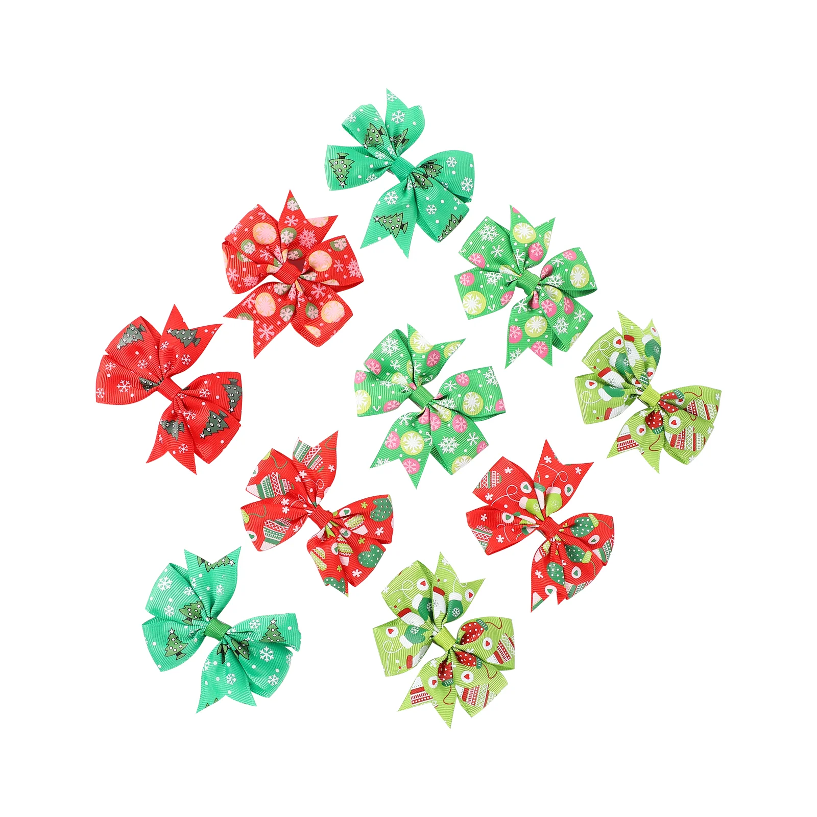 

20pcs Christmas Bowknot Hair Clips Snowflake Christmas Tree Hair Bows Barrettes Festival Party Hairpins for Kids