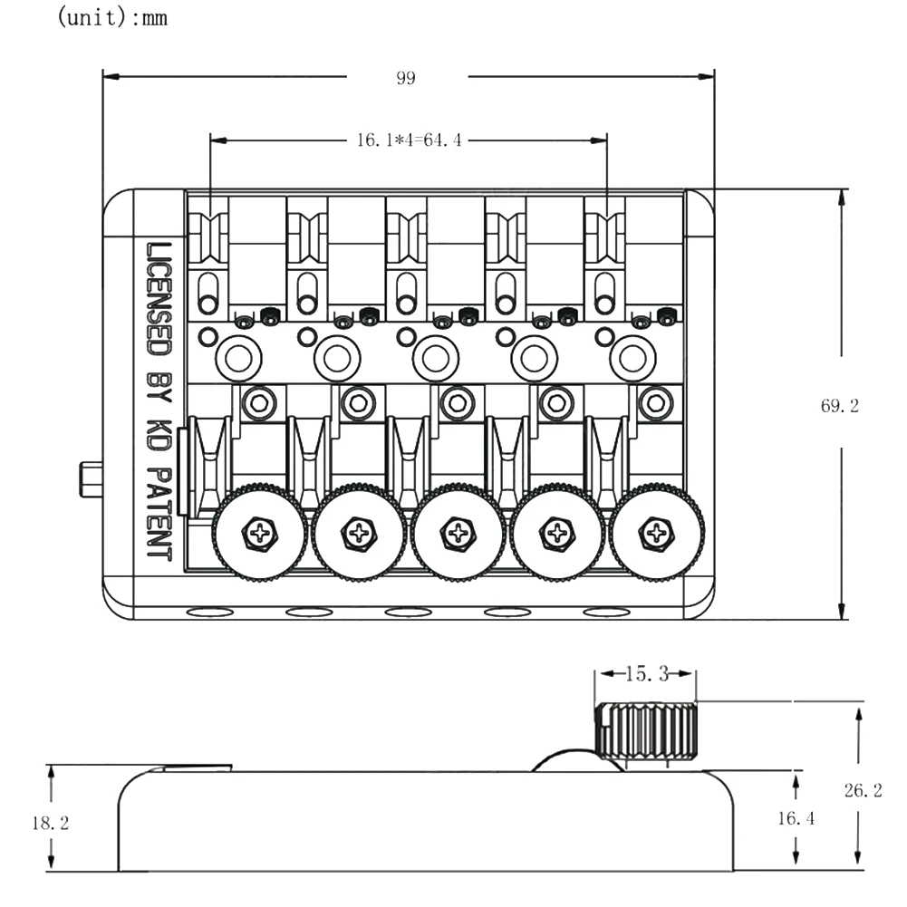 

Bridge Back Bridge 99*69.2mm Exquisite Craftsmanship Unique Tremolo Bridge System Headless Electric Bass Guitars