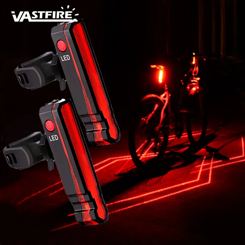 

150 lumens Bike Front Rear Light Laser Line Warning Lamp USB Rechargeable Waterproof MTB Road Bicycle Seatpost Safety Taillight