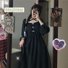 Women Kawaii Black Dress Japan Harajuku Vintage Square Collar Gothic Lolita Dress Puff Sleeve Hepburn Party Dresses Robe Femme
Women Kawaii Black Dress Japan Harajuku Vintage Square Collar Gothic Lolita Dress Puff Sleeve Hepburn Party Dresses Robe Femme