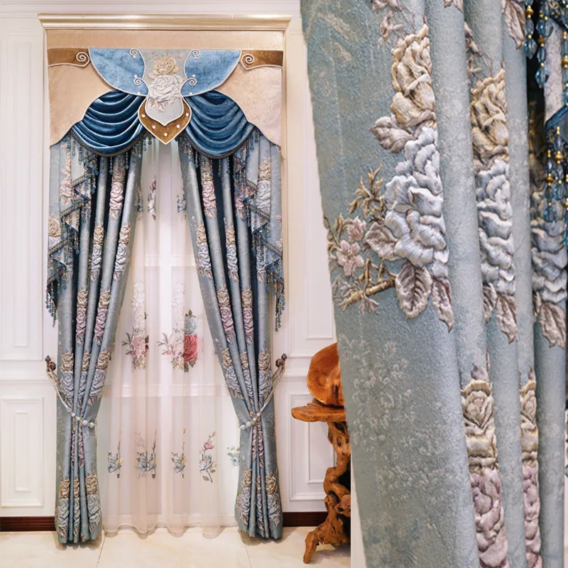 Royal Luxury Blue Purple Yellow 3D Jacquard Full Blackout Living Room Bedroom Curtain Red Blue Embroidered Tulle Valance Curtain
Royal Luxury Blue Purple Yellow 3D Jacquard Full Blackout Living Room Bedroom Curtain Red Blue Embroidered Tulle Valance Curtain