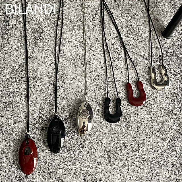 Bilandi-Collier pendentif en U nargéométrique pour femme, bijoux fantaisie, cadeaux de fête, accessoires de design fin, nouvelle tendance, 2024 1