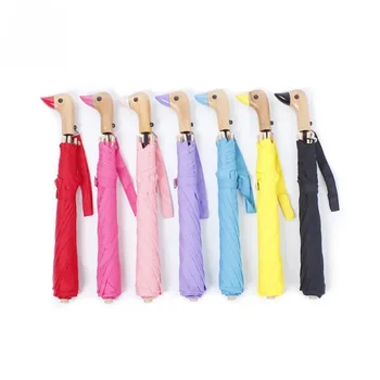 Proteja-se das intempéries com o Umbrella Windproof Double Layer 11 Umbrella Male Ins Cute Duck Head Wooden Handle UV Umbrellas Sunny Rainy Windproof Automatic 2-Folding Sun Parasol for Women Gift