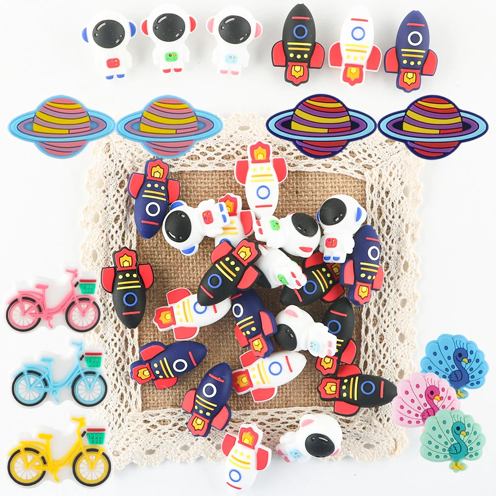 Sunrony 5~8Pcs/Lot New Stereoscopic Silicone Beads Cartoon Astronauts Rockets Coffee Cup Food Grade DIY Jewelry Accessories
Sunrony 5~8Pcs/Lot New Stereoscopic Silicone Beads Cartoon Astronauts Rockets Coffee Cup Food Grade DIY Jewelry Accessories