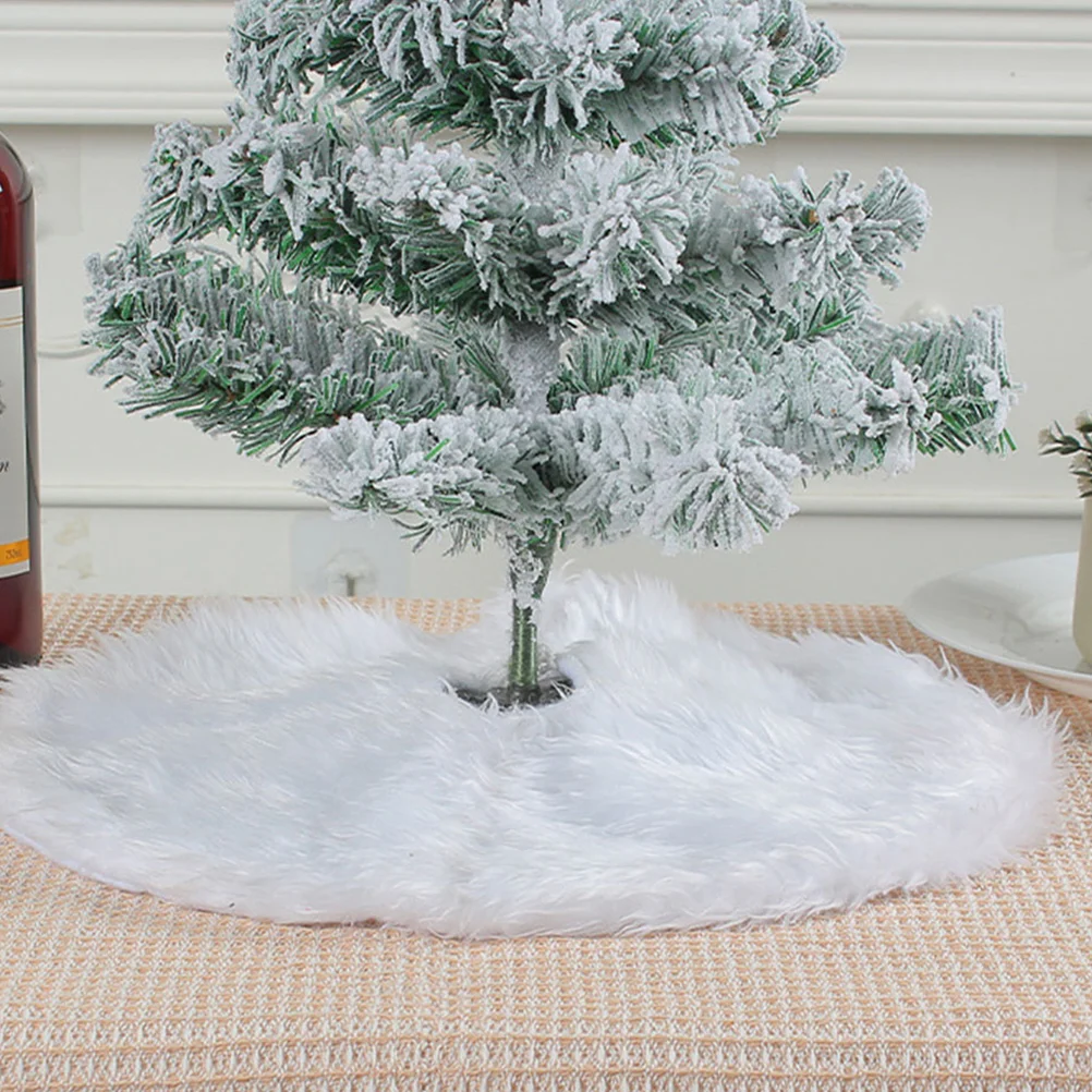 

Мини-юбка на рождественскую елку, декоративная искусственная настольная юбка на елку, зимнее праздничное искусственное дерево, коврик для украшения дома