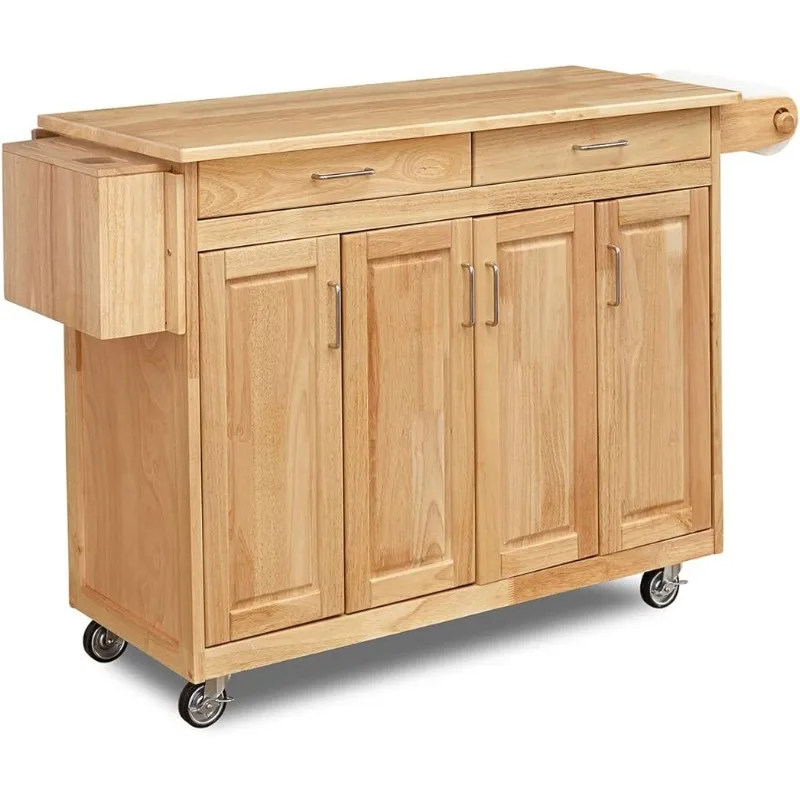Kitchen Mobile Cart with Drop Leaf Breakfast Bar, 54 Inches Wide, Natural Hardwood
Kitchen Mobile Cart with Drop Leaf Breakfast Bar, 54 Inches Wide, Natural Hardwood