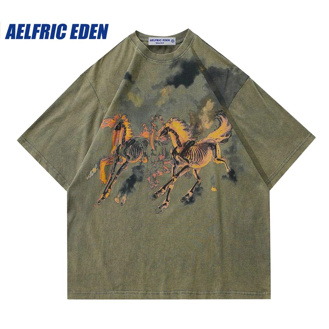 Aelfric Eden Vintage Washed Horse Print Tee Men T Shirt Streetwear 2023 Harajuku HipHop Oversize Printed Tshirt Cotton Tops Tee
Aelfric Eden Vintage Washed Horse Print Tee Men T Shirt Streetwear 2023 Harajuku HipHop Oversize Printed Tshirt Cotton Tops Tee