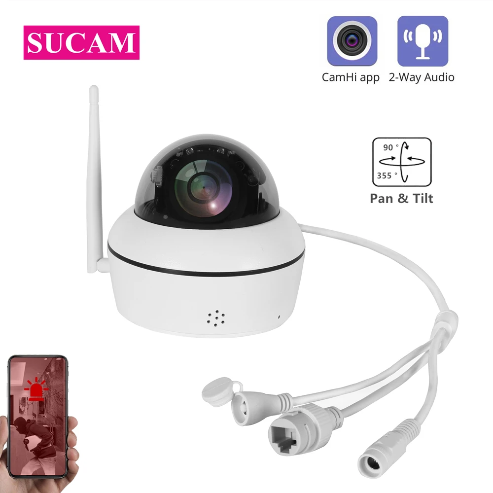 

CAMHI Pro 5MP WiFi PTZ Mini Dome Camera Pan Tilt 4XZoom Two Way Audio Infrared CMOS IP Security Camera APP 30M IR