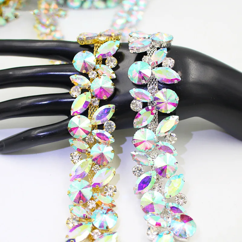 1Yard Welding Diamond Eye AB Rhinestone Bead Metal Claw Chain Trim Ribbon Lace For Sewing Wedding Dress Bag Cap Shoes Craft Diy
1Yard Welding Diamond Eye AB Rhinestone Bead Metal Claw Chain Trim Ribbon Lace For Sewing Wedding Dress Bag Cap Shoes Craft Diy