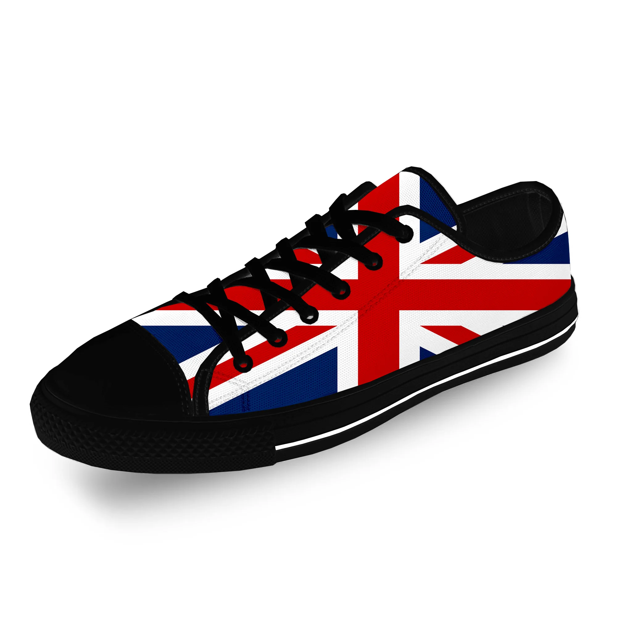 

Britain British UK Flag Union Jack Casual Cloth Fashion 3D Print Low Top Canvas Shoes Men Women Lightweight Breathable Sneakers
