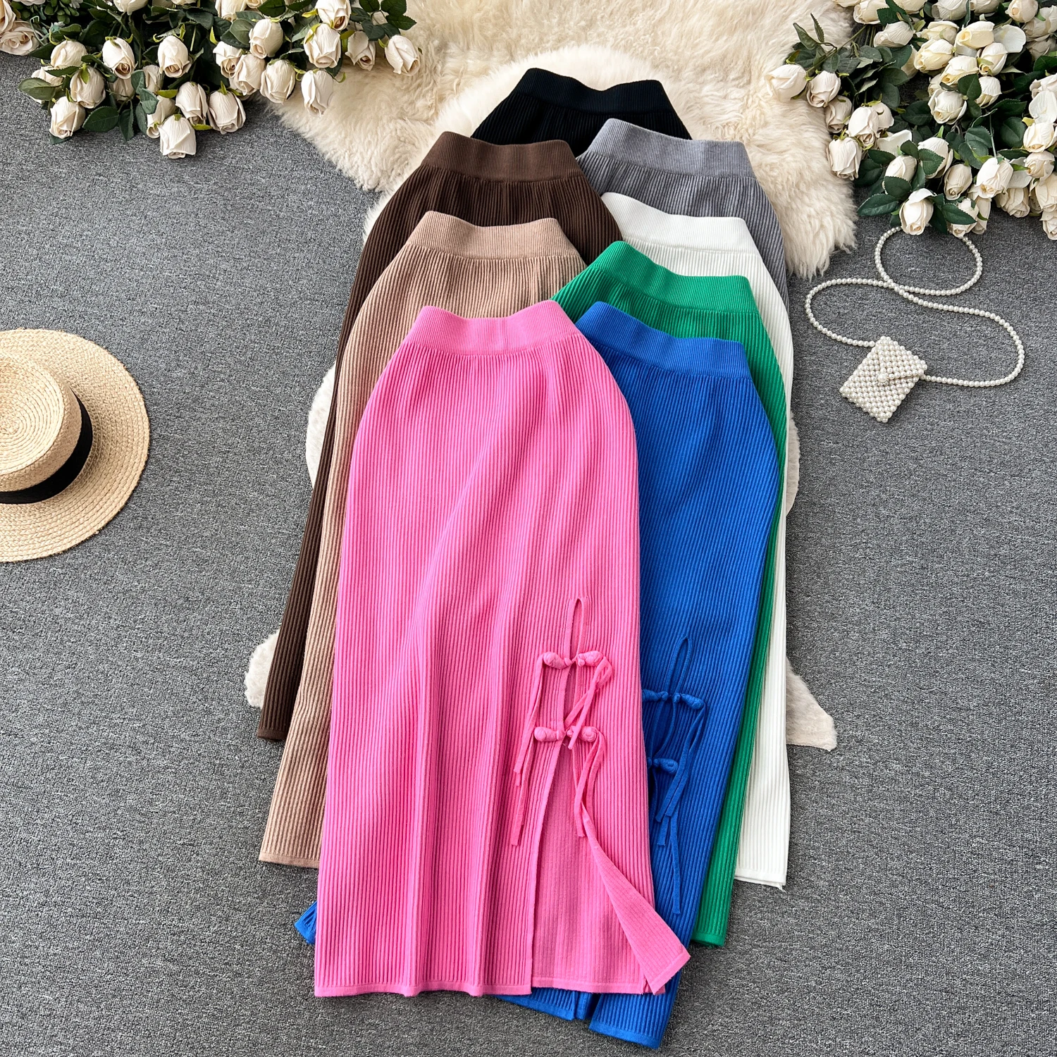 Women Chic Solid Button Elegant Elastic Sexy Knit Skirt High Waist Fashion Vintage Autumn Split Hip Wrap Full Skirt
Women Chic Solid Button Elegant Elastic Sexy Knit Skirt High Waist Fashion Vintage Autumn Split Hip Wrap Full Skirt