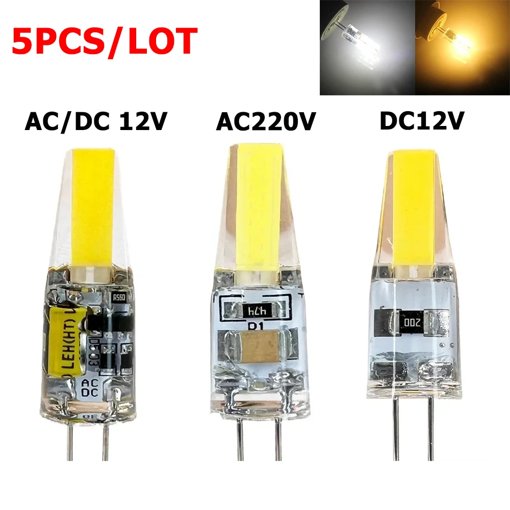 5pcs/lot Dimmable G4 COB Light Mini 6W LED Light Bulbs AC DC 12V 220V Cold/ Warm White LED Lamp For Bedroom Spotlight
5pcs/lot Dimmable G4 COB Light Mini 6W LED Light Bulbs AC DC 12V 220V Cold/ Warm White LED Lamp For Bedroom Spotlight