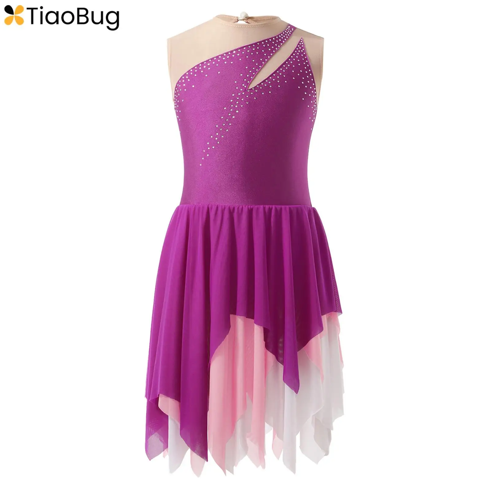 Kids Girls Figure Ice Skating Ballet Dance Dress Rhinestone Sleeveless Hollow Back Irregular Tutu Leotards Gymnastic Dancewear
Kids Girls Figure Ice Skating Ballet Dance Dress Rhinestone Sleeveless Hollow Back Irregular Tutu Leotards Gymnastic Dancewear