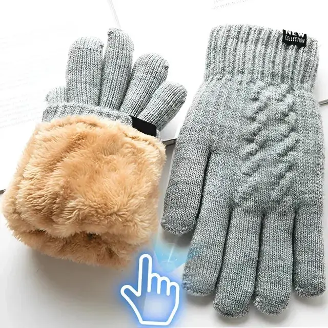Gants chauds à doigts complets pour hommes et femmes, gants d'hiver à écran tactile, gants en laine UNIS issante, gants de conduite de cyclisme, plus sourire, nouveau 1
