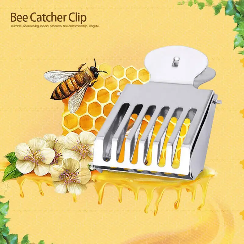 

5PCS Stainless Steel Clip Queen Bee Cage Rearing Clips Queen Catcher Beekeeping Tools Beehive Equipment Beekeeper Supplies