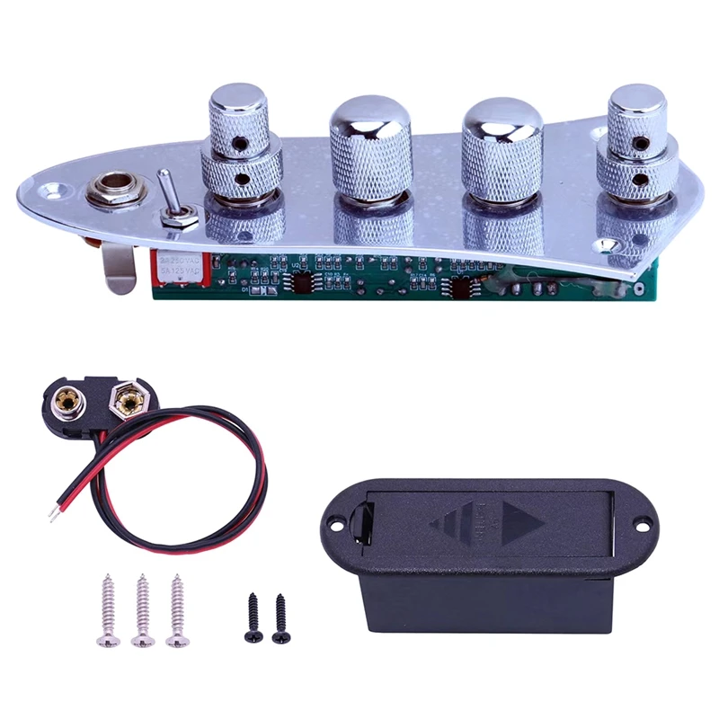 

5 Jazz JB Bass Loaded Wired Control Plate Guitar Parts JB-08CR As Shown For 4/5 String Bass