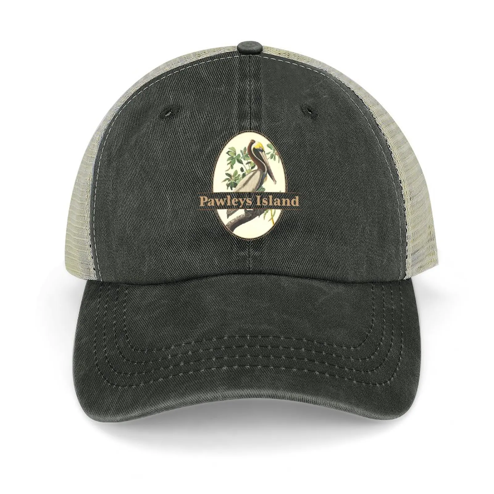

Pawleys Island South Carolina, Vintage Pelican Design Cowboy Hat Anime Hood Women's Golf Clothing Men's