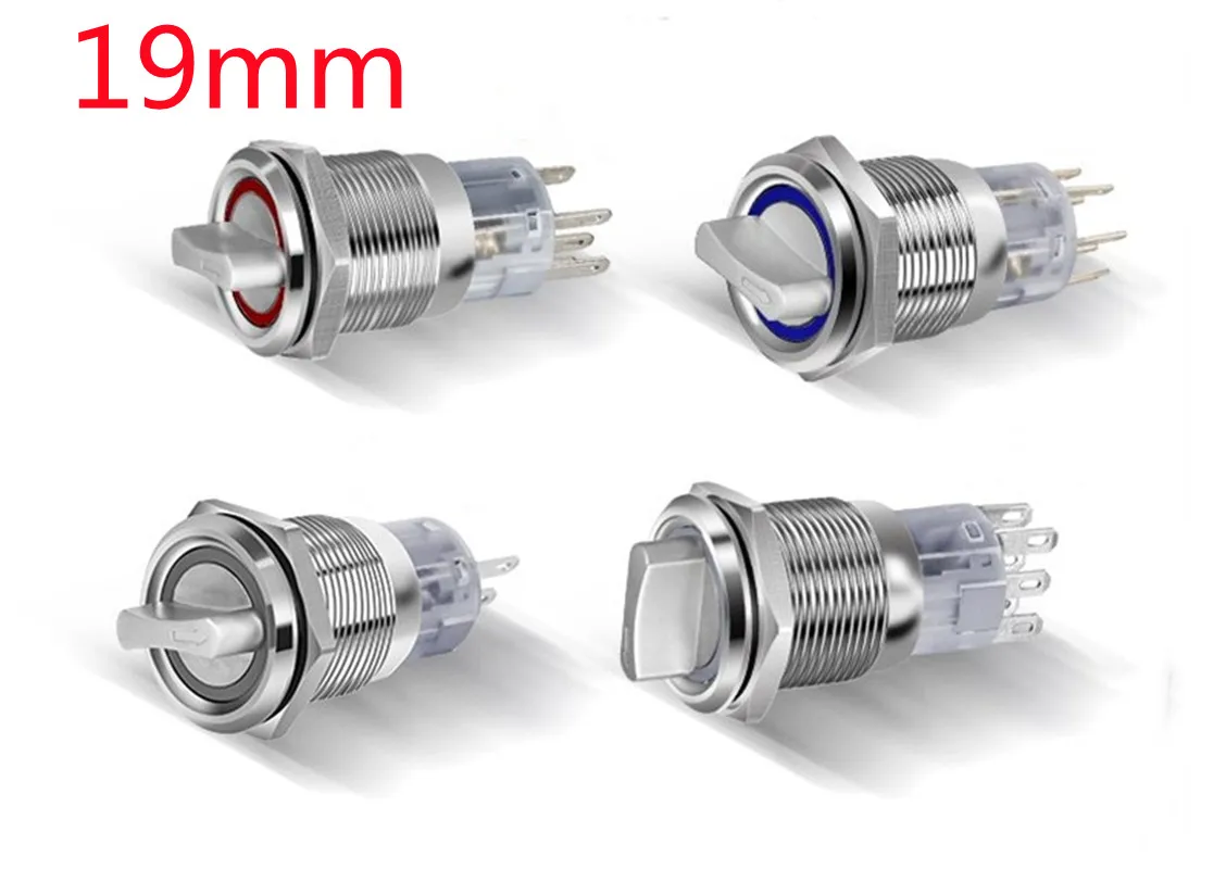 19mm Self-return Momentary Self-locking Fixation Waterproof DPDT Illuminated Metal Selector Rotary Switch 2/3 Position with LED
19mm Self-return Momentary Self-locking Fixation Waterproof DPDT Illuminated Metal Selector Rotary Switch 2/3 Position with LED